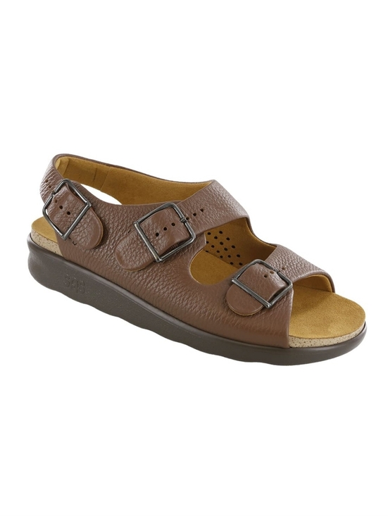 SAS Tripad Comfort Bravo Brown Leather Heel Strap Sandals Women's 9 Wide